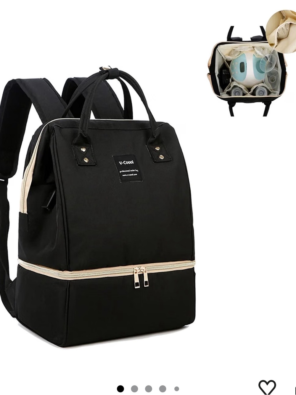 V-COOOL Pump Backpack Cooler Bag Double Layer Black – Used Once